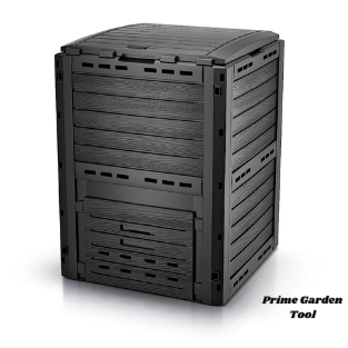 Composteur de jardin 300L Qualité Supérieure pour Jardin Déchets Imitation Style bois noir – Prime Garden Tools